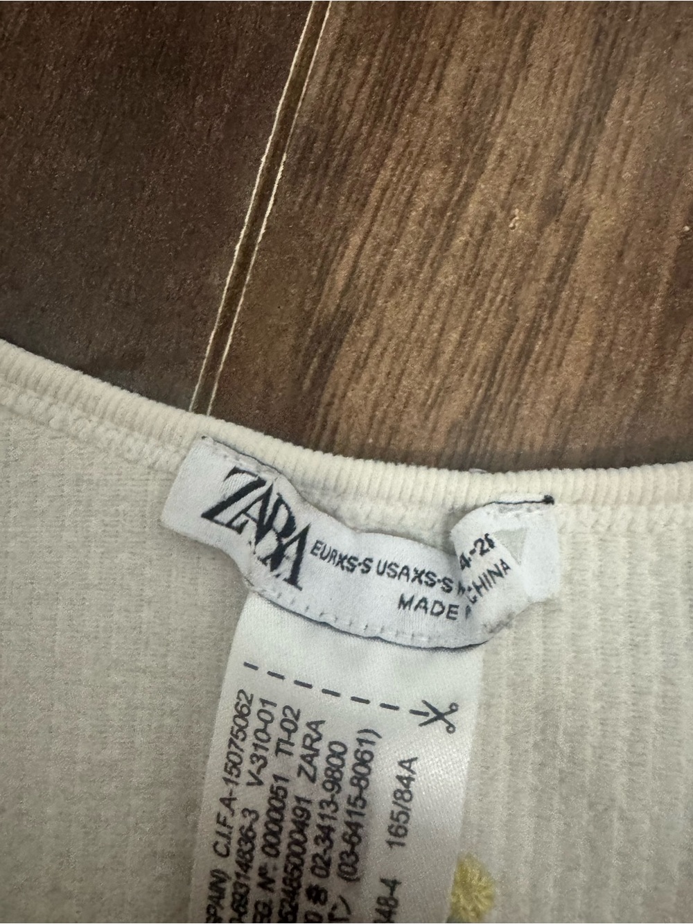Zara embroidered ribbed knit crop top Style 1014/330 - Picture 4 of 5
